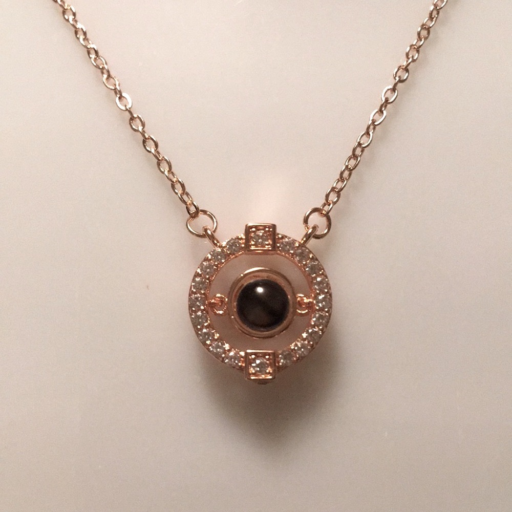 SS925 Rose Gold Global I Love You In 100 Different Languages Necklace